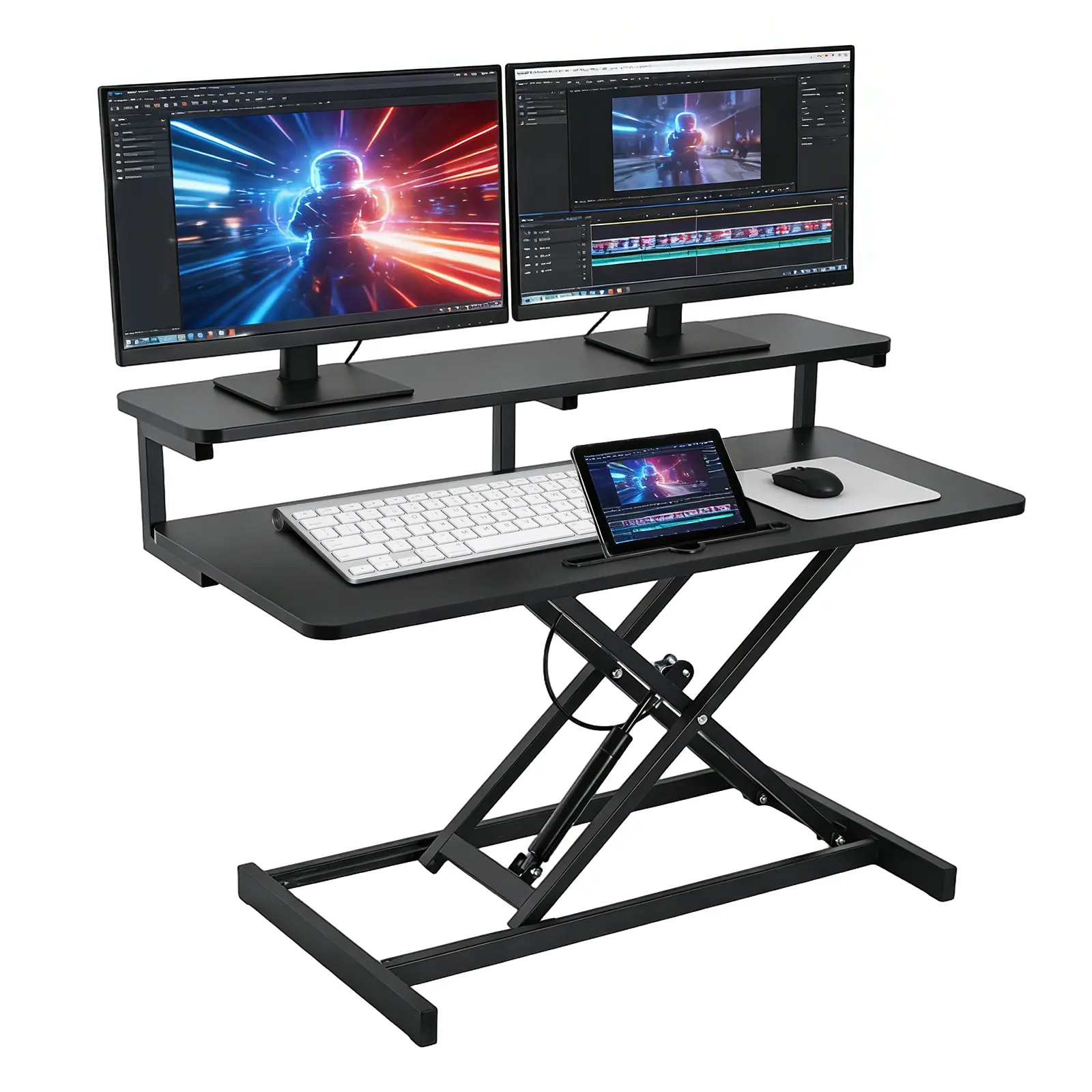 Stand Up Desk Riser 37-Inch Stable Standing Desk Converter Height Adjustable Sit Stand Up Tabletop Riser for Workstation Computer Table Sitting Standing Work