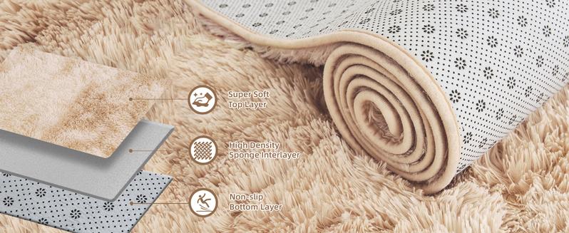 Litanika Shaggy Area Rugs - 4x6 5x7 8x10 Plush Tie-Dye Carpet, Ultra Soft Non-Slip Floor Mat for Bedroom Living Room Dorm, Machine Washable Furry Rug (Multiple Sizes)