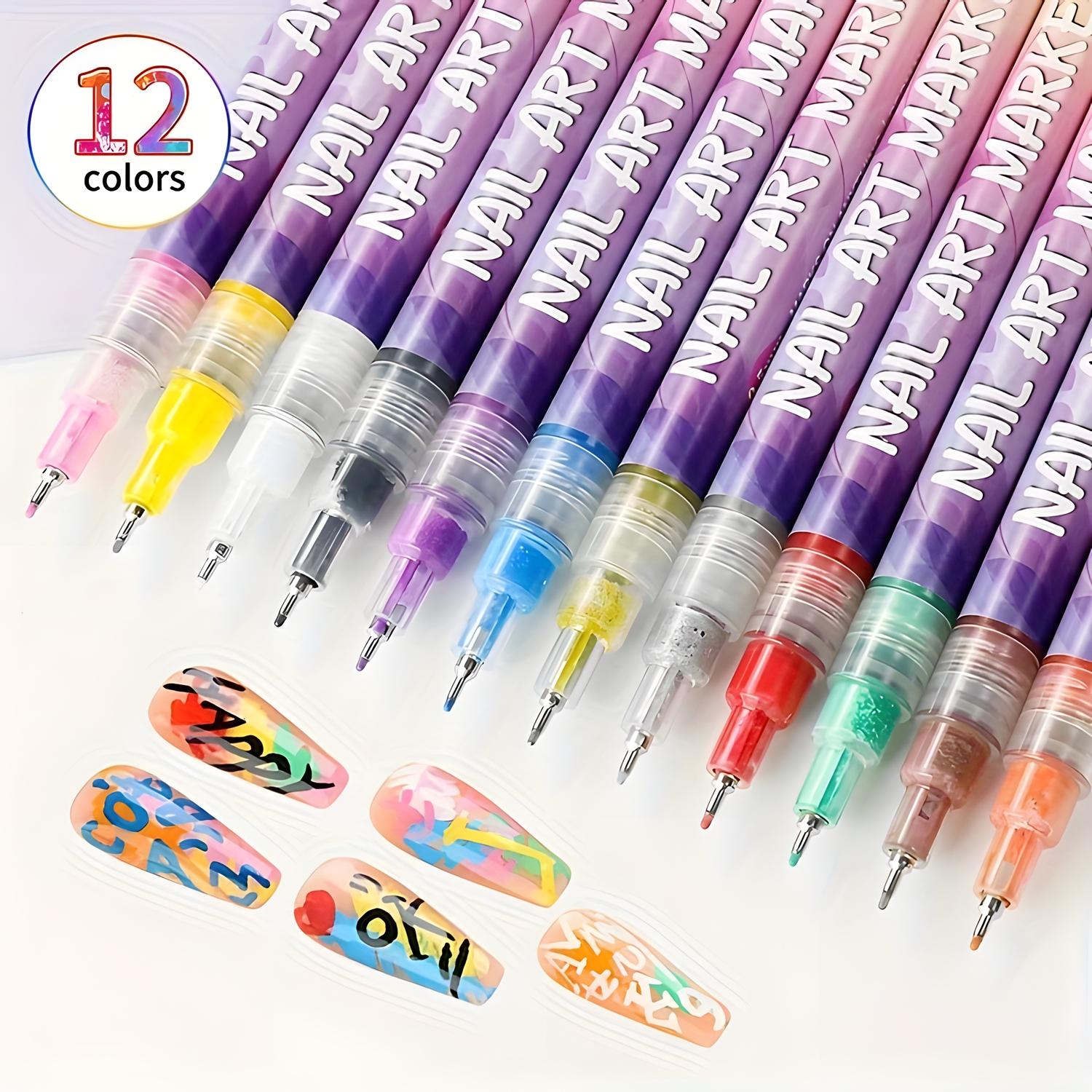 12/24 Color 3D Nail Art Pen Set, Dotting, Drawing, Liner & Graffiti Functions, DIY Manicure Tools for Nail Beauty, Ideal Valentine's Day Gift