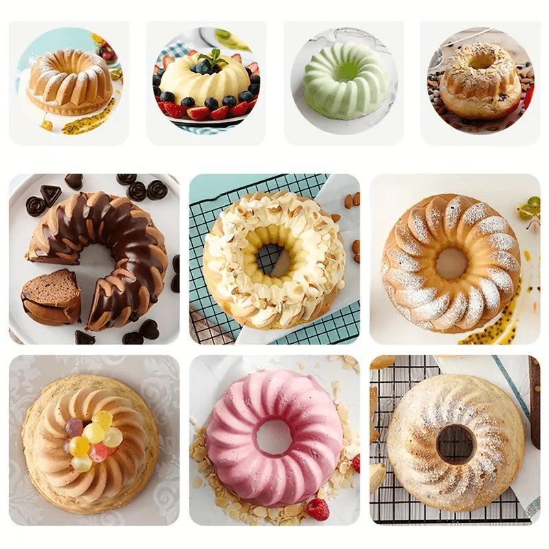 Single 6-Inch Savarin Baking Pan - Non-Stick Cake Mold, Food Grade Silicone Cupcakes, Pound Biscuits, Chocolate Truffles - Easy Release, Dishwasher Safe, Reusable Birthday, Christmas, Valentine'S Day, Easter Baking Tools - Durable Kitchenware