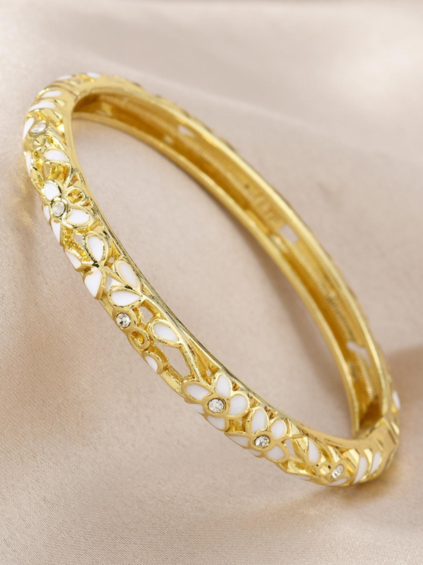 Vintage Court Style Oil Drip Flower Exquisite Bangle Bracelet, Jewelry Bracelets, Versatile Accessory, Elegant Geometric Design, Perfect Gift for Valentine's Day, Christmas, Parties, Anniversaries