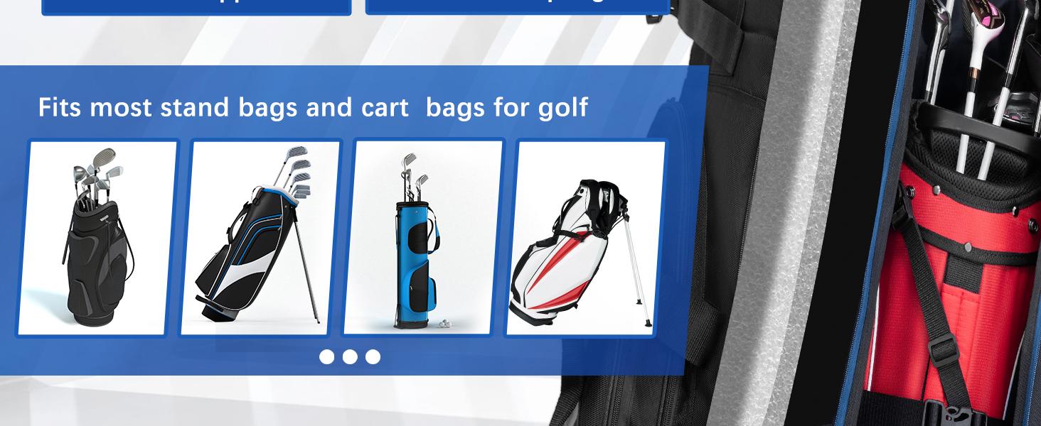 UNIHIMAL Soft-Sided Golf Travel Bag Cover with Wheels, 1680D Material with Padded Head and Leather Accents, Foldable Travel Golf Bags for Airlines