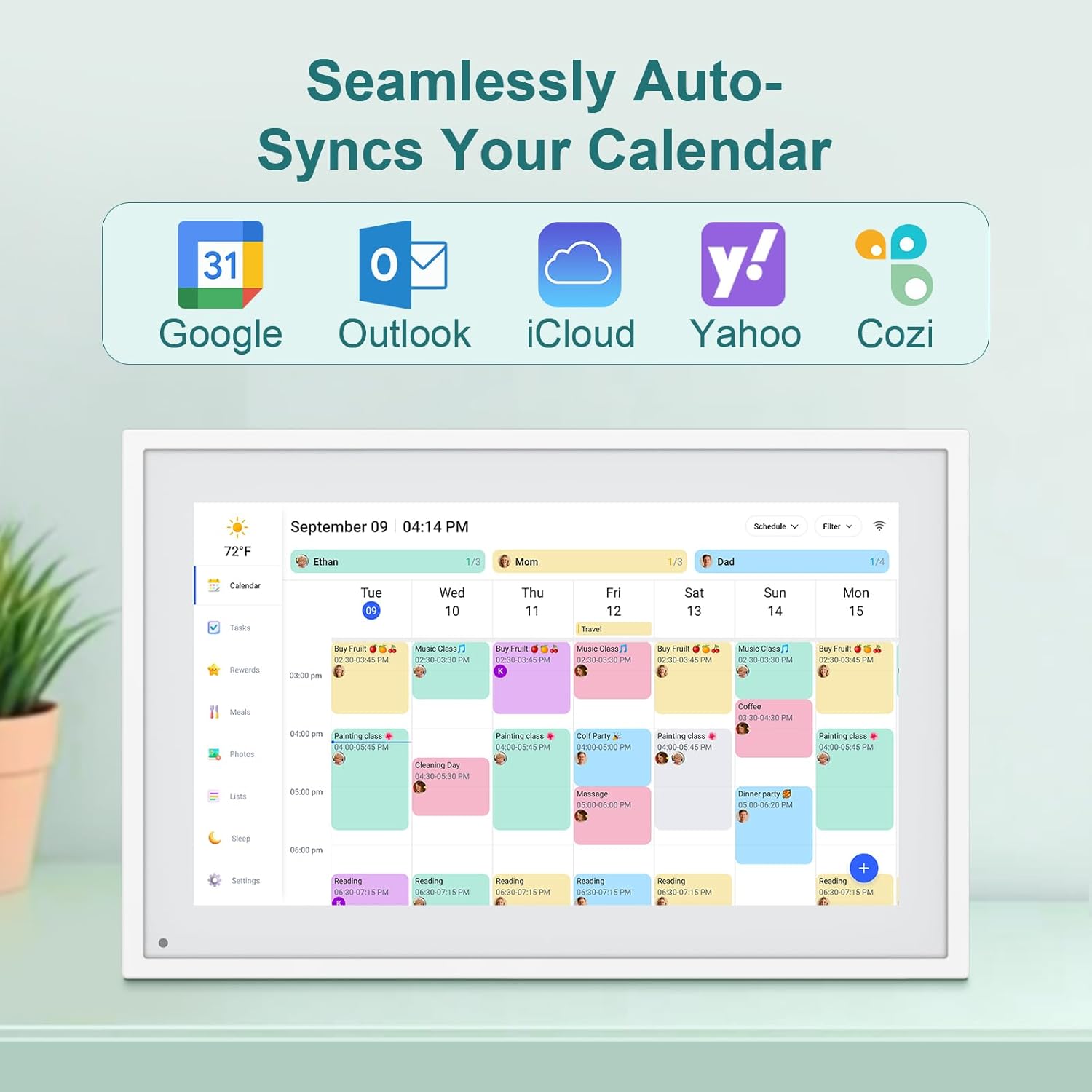 Digital Calendar, 10.1inch  WiFi Digital Calendar&Chore Chart,  Screen  Display for Family Schedules, Share Moments Instantly from Anywhere, Gifts for Women Mom