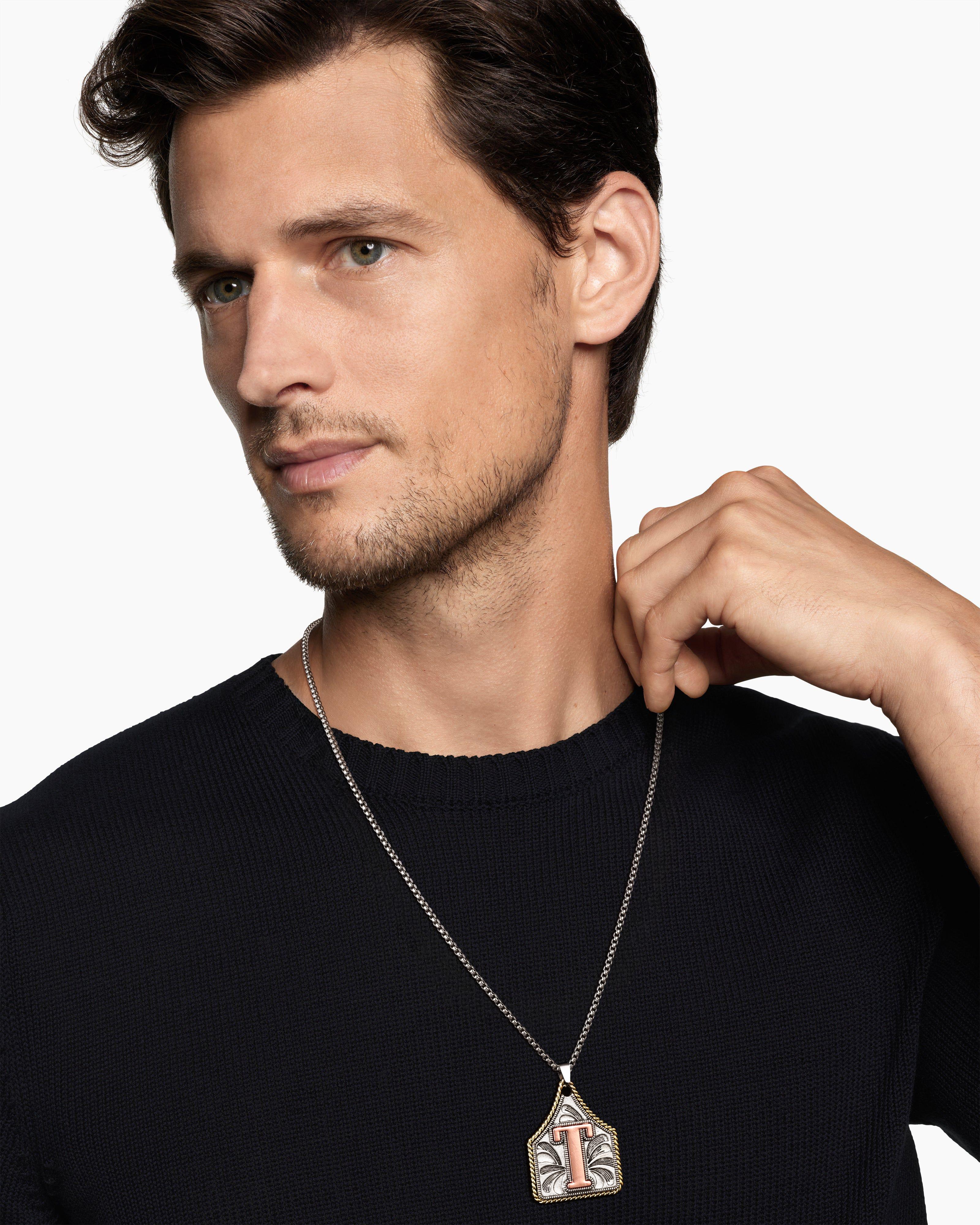 Dearmay Initial A-Z Letter Pendant Necklace Mens Womens Necklaces for Women Initial Necklaces Capital Letter Stainless Steel Box Chain 22inch Greenish Spring