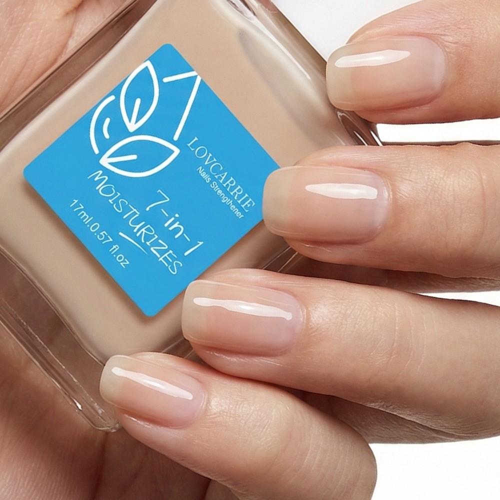 LOVCARRIE New Arrival 7 IN 1 Moisturize 17ml Natural Jelly Beige Gloss Nail Strengthener, with Calcium, Fast Air Drying, High Shine Nail Protection Layer, Nail Hardener, Get Strong Nails, Protect and Nourish Nails, Nail Care Oil, Manicure Nail Polish