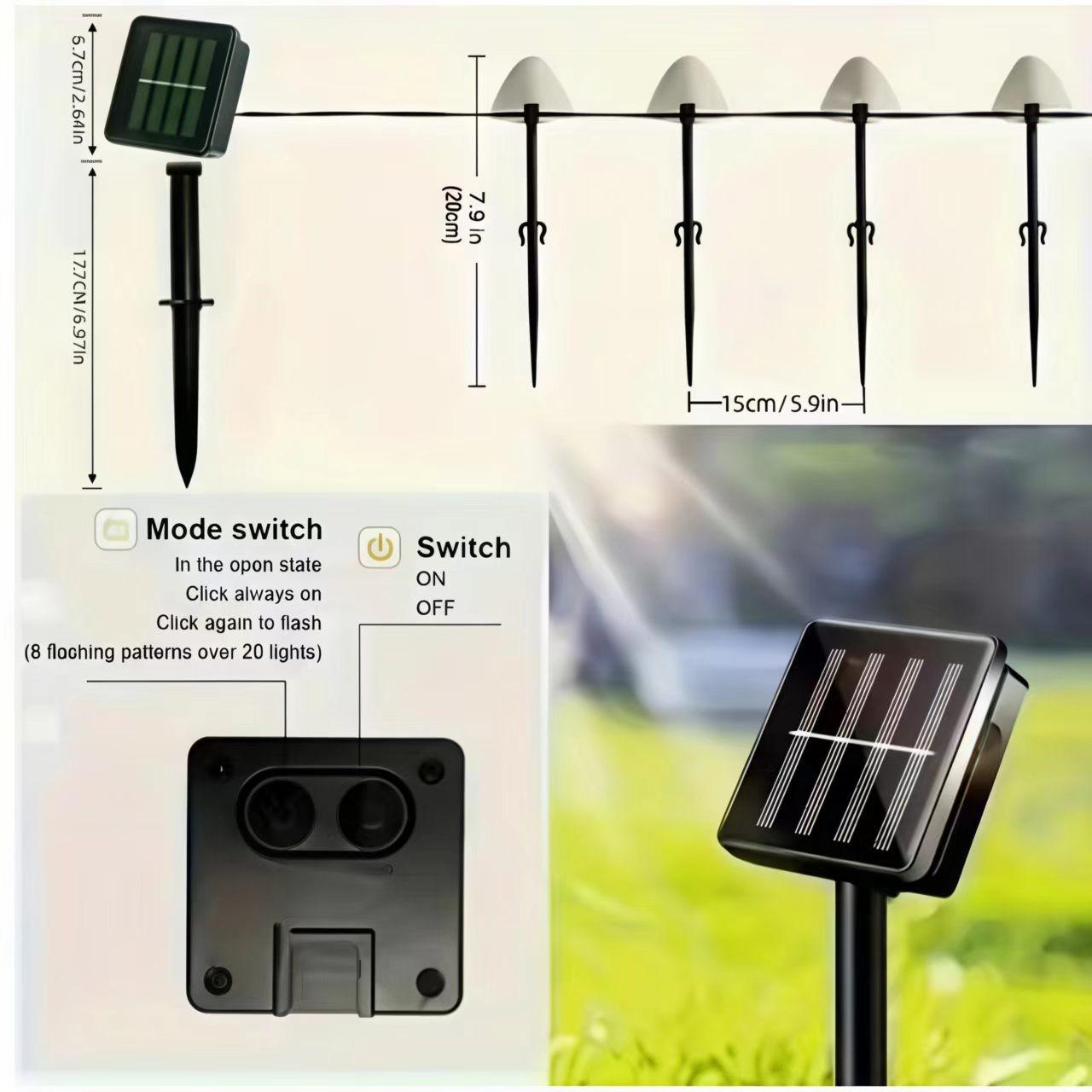 Solar Mushroom Light, Outdoor High-Quality Landscape Lighting, Garden Decor, Party Atmosphere, Christmas, Wedding Gift