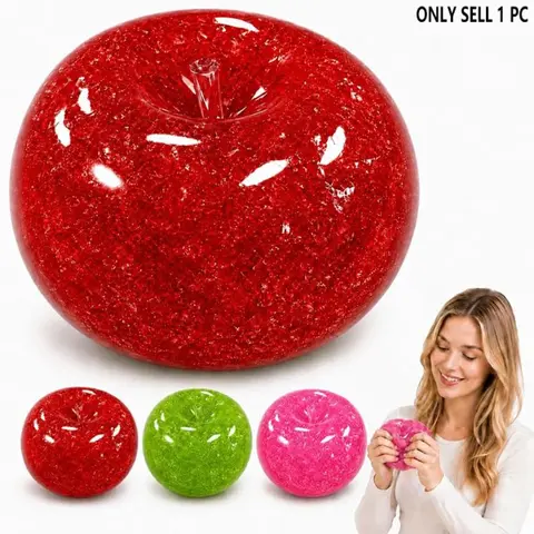Slushie Apple Soft Toy, Slow-Rebound Fruit Squeeze Stress Relief Toy, Squishies Slow Rising, Sensory Squishy Fidget, Perfect Gift for Kids and Adults, Fun and Relaxing Plaything