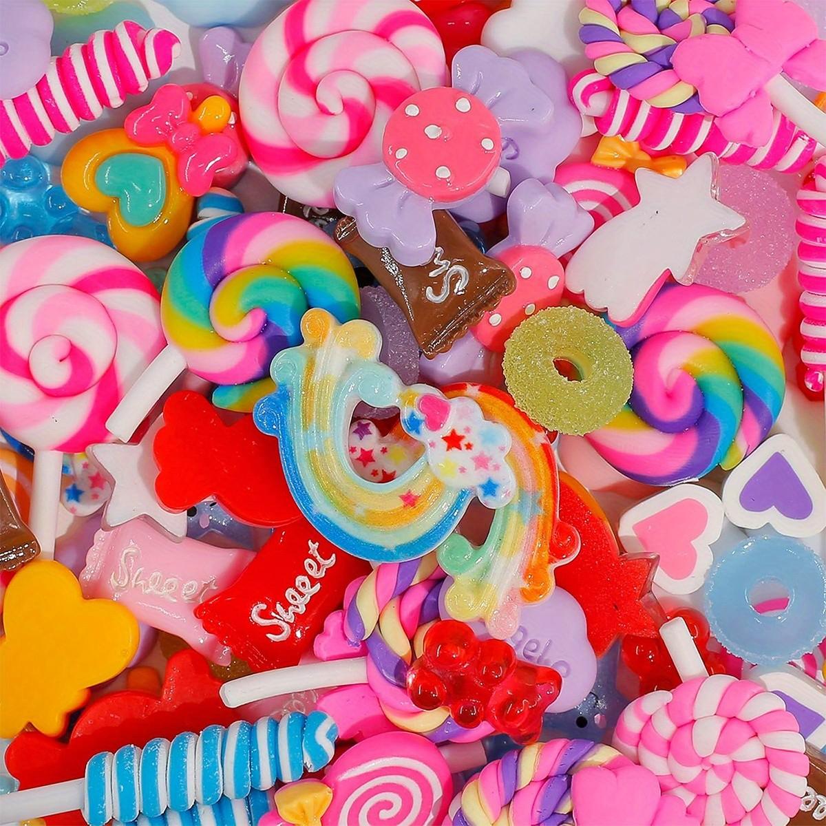 20-50pcs Candy Charms, Cute Fruit and Dessert Nail Decorations, Durable Resin Accessories for Mud, Nails, Crafts