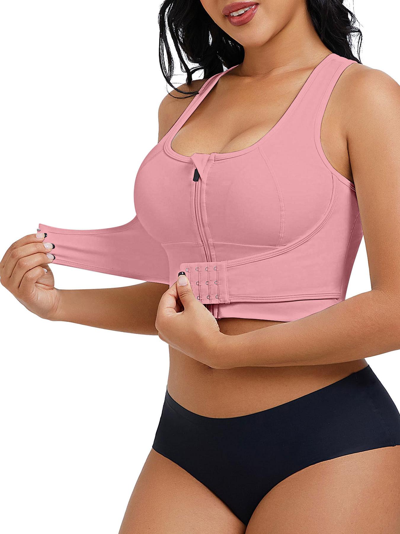 Women's Wireless Sports Bra Vest Top, Medium Support, High Elasticity, Breathable Fabric, Casual Plain Design, All Seasons Wear