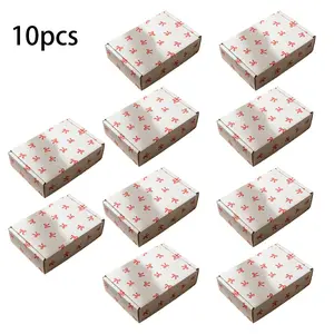 10pcs Bow Printed Rectangular Gift Boxes, Food Grade Paper Boxes for Macarons, Sturdy Durable Containers for Chocolate, Party Favors, Festive Gifts