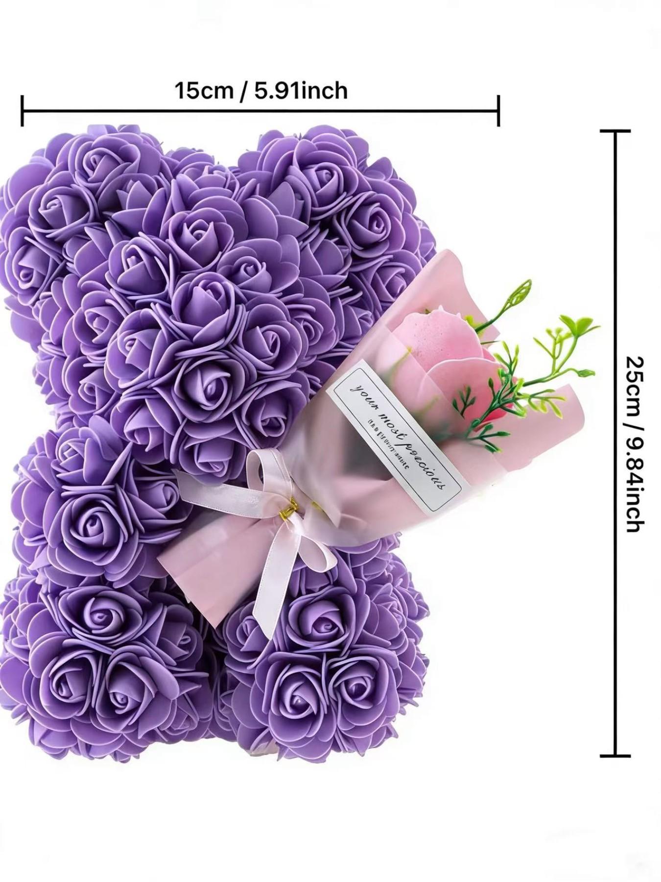 Bear Necklace Gift Card Set, Perfect Birthday Present, Ideal Valentine's Day & Christmas Gift, Eternal Flower Bear Boxed