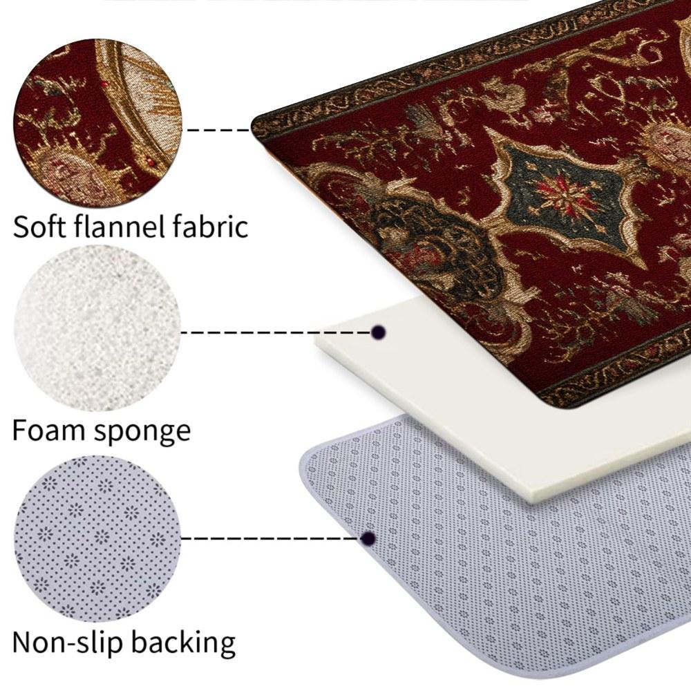 1PC， Wine - red Carpet with Heart Pattern strip rugs, home décor, bathroom mats, entryway mats, bathroom non-slip mats, indoor entrance rugs, bedroom bedside mats, kitchen mats, hallway rugs, flannel sponge rugs, hallway runner rugs