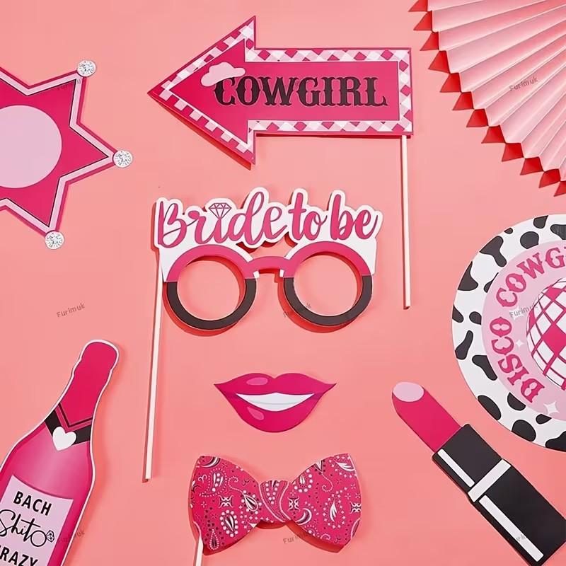 24-Piece Cowboy Photo Booth Props Set, Western Party Decorations, Texas Theme Birthday Party Supplies, Various Western Studio Props, Singles Party Decor