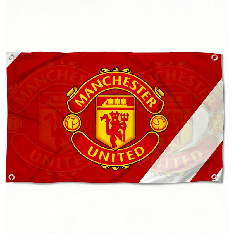 Famous Team M-Manchester U-United Flags European Minimalist Banner - High-Density Premium Knit Fabric | Fade-Resistant Vivid Colors | Lightweight & Durable Polyester Flag for Home Garden, Shop, & Events | Easy to Hang
