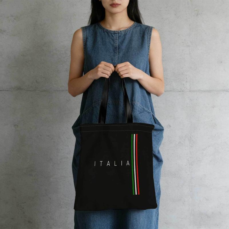 Italian Tricolor Retro Tote Bag Suitable for Shopping, Beach & Picnic - Foldable Bag with Italian Flag Print, Shoulder Straps, Iconic National Emblem for, Travel, Daily Use - Hand Washable