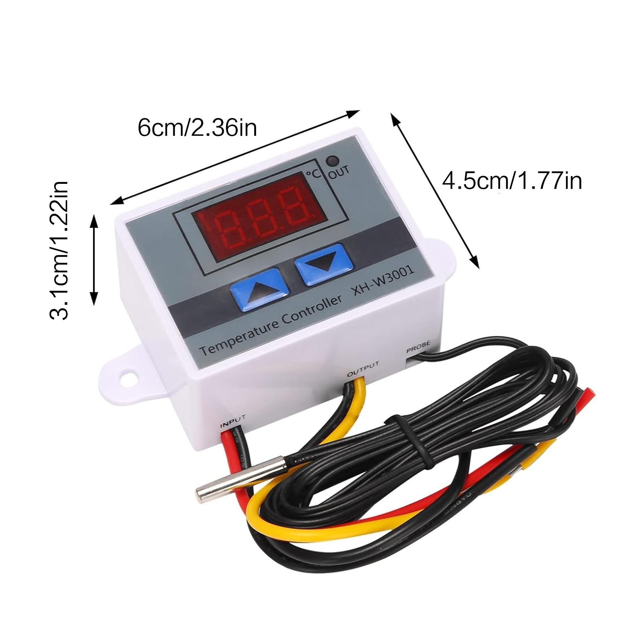 Programmable Multi-Stage Thermostat Switch with LCD Display, Commercial-Grade Temperature Controller for Cooling Heating Systems, Wide Voltage AC12-240V, Indoor Temperature Monitor, Aquarium, Lab & Industrial Use