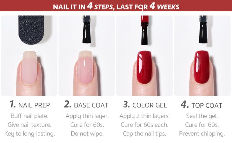 GAOY Funky Fest Jelly Red Black Gel Nail Polish Set, 6 Transparent Colors Green Blue Pink, Soak Off UV Light Cure Gel Polish Kit for Nail Art DIY at Home