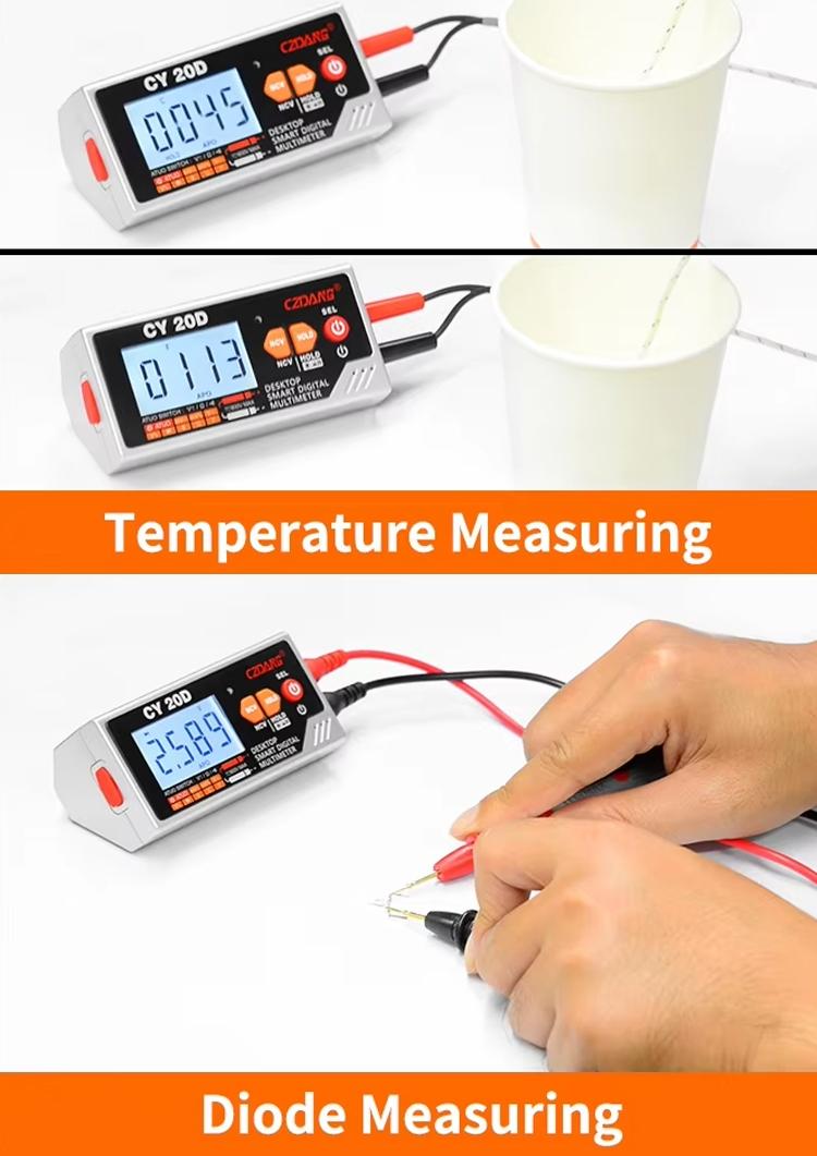 Desktop Digital Multimeter, Voice Function, Electrician Multi Tester, Backlit Bright Screen, Essential Tool for Electrical Work