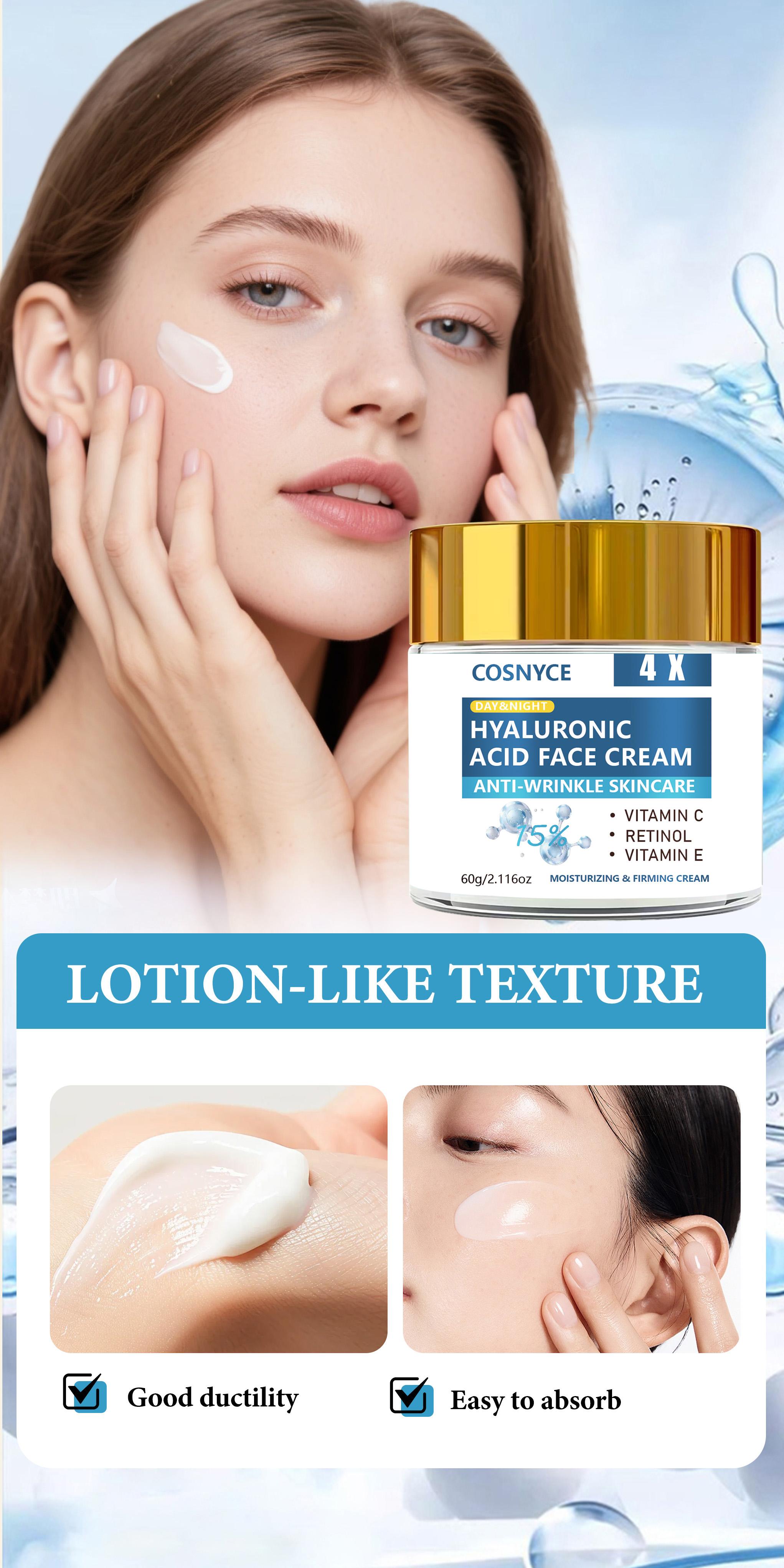 60g Collagen Face Cream with Retinol and Vitamin C, Smooth Moisturizing, Alcohol Free, Fragrance Free, Easy Absorption, All Skin Types