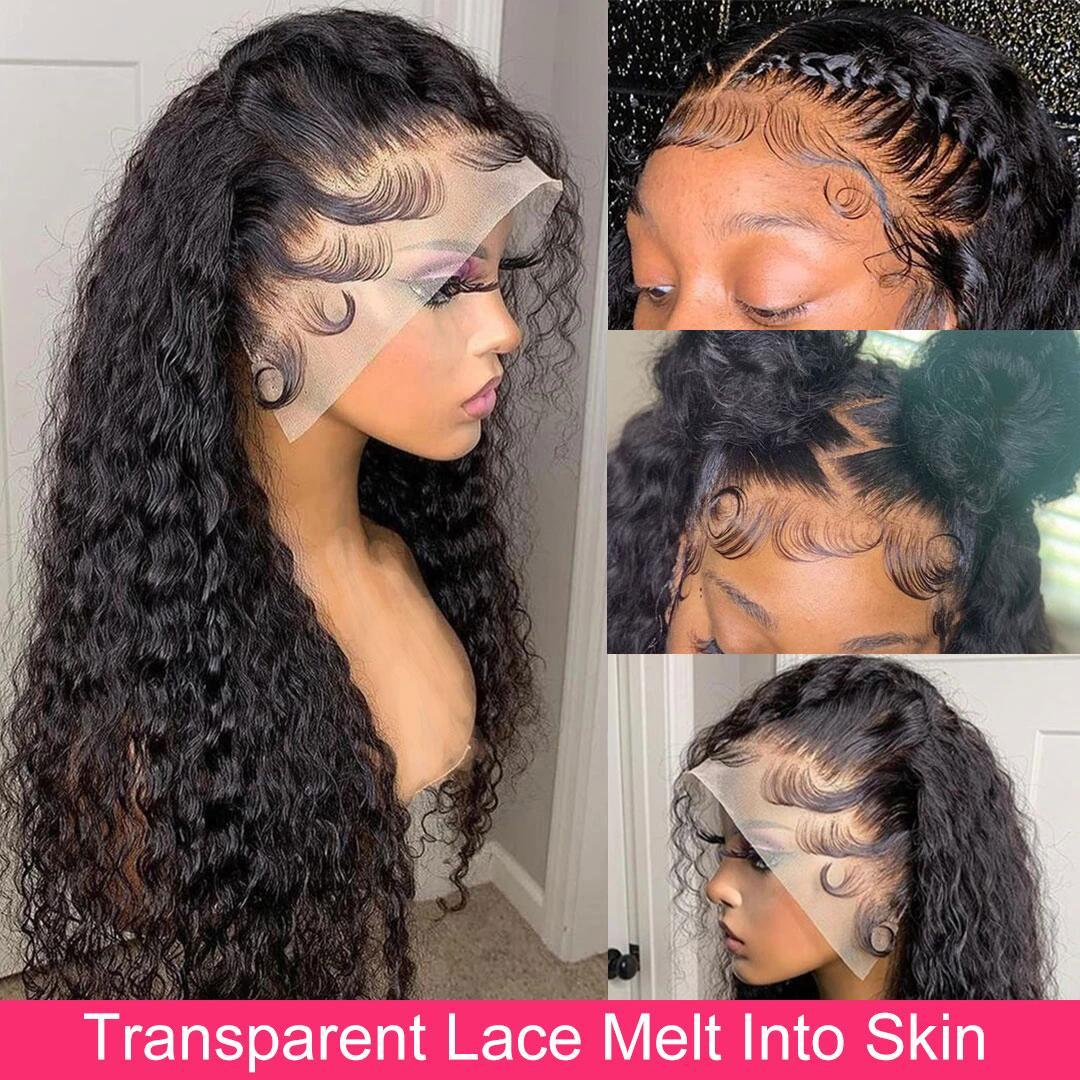 [Clearance Sale] Bling Hair 13x4 13x6 HD Lace Wig Water Wave Human Hair Lace Frontal Wigs HD Lace Human Hair Wigs 180 Density PrePlucked Brazilian Deep Wave Lace Frontal Wig 14-40 inch Plucked & Bleached Human Hair Lace Wig For Women Outdoorfun Deals Now