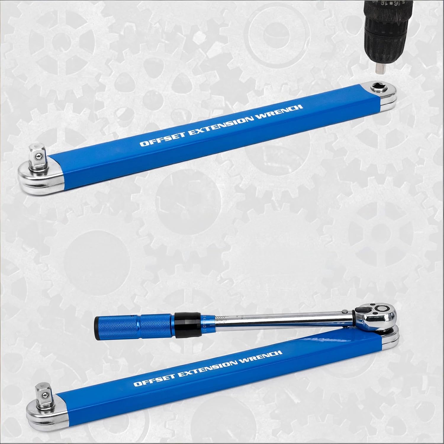 Ratchet Offset Extender Set,1/4",3/8",1/2" Square Drive Adapters | Offset Extension Wrench tool for Tight Spaces Fasteners,Ratcheting Socket Wrench Extension Bar Ratchet Offset Extender Set,1/4",3/8",1/2" Square Drive Adapters | Offset Extension Wrench tool for Tight Spaces Fasteners,Ratcheting Socket Wrench Extension Bar