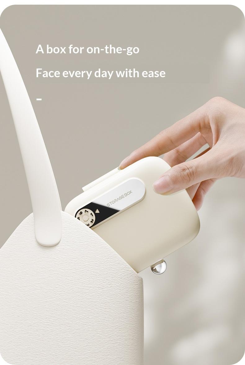 Portable pill box, mini pill box for three meals a day, mini pill container for carrying medication, pills, and health supplements