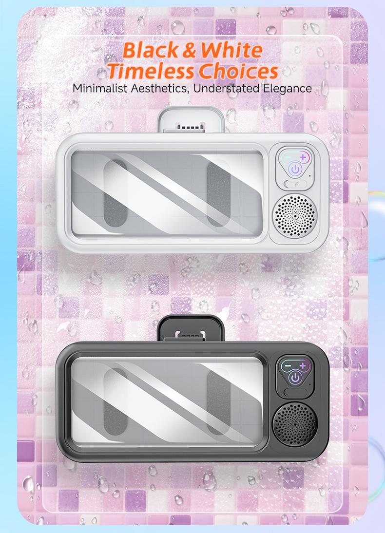 Waterproof Bathroom Bluetooth-compatible Speaker, Ideal for Humid Environments, Compatible with Android and iOS Devices, Audio Equipment for Bathrooms