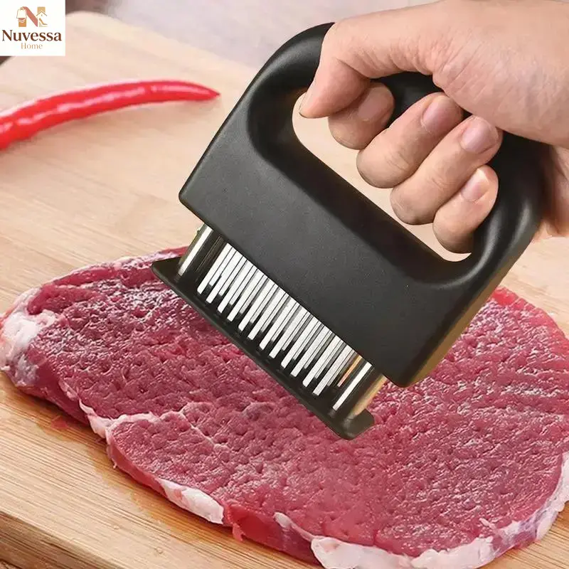 NUVES Meat Tenderizer, Stainless Steel Meat Tenderizing Tool, Utensil Piercing and Cutting Tendons, Home Cooking, Tools, Gadgets