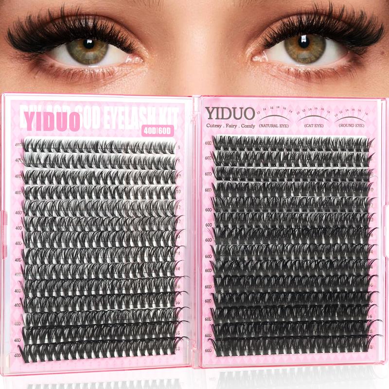 8-Style Volume D-Curl Eyelash Cluster Kit - 1520-Piece, 40D-300D & Bottom/Spiky Styles - Eyelash Extensions Kit with Lash Bond & Seal, Tweezers, Remover, Eyeliner Pencil & Eyelash Brush - Easy DIY At-Home Eyelash Set 8-Style Volume D-Curl Eyelash Cluster Kit - 1520-Piece, 40D-300D & Bottom/Spiky Styles - Eyelash Extensions Kit with Lash Bond & Seal, Tweezers, Remover, Eyeliner Pencil & Eyelash Brush - Easy DIY At-Home Eyelash Set
