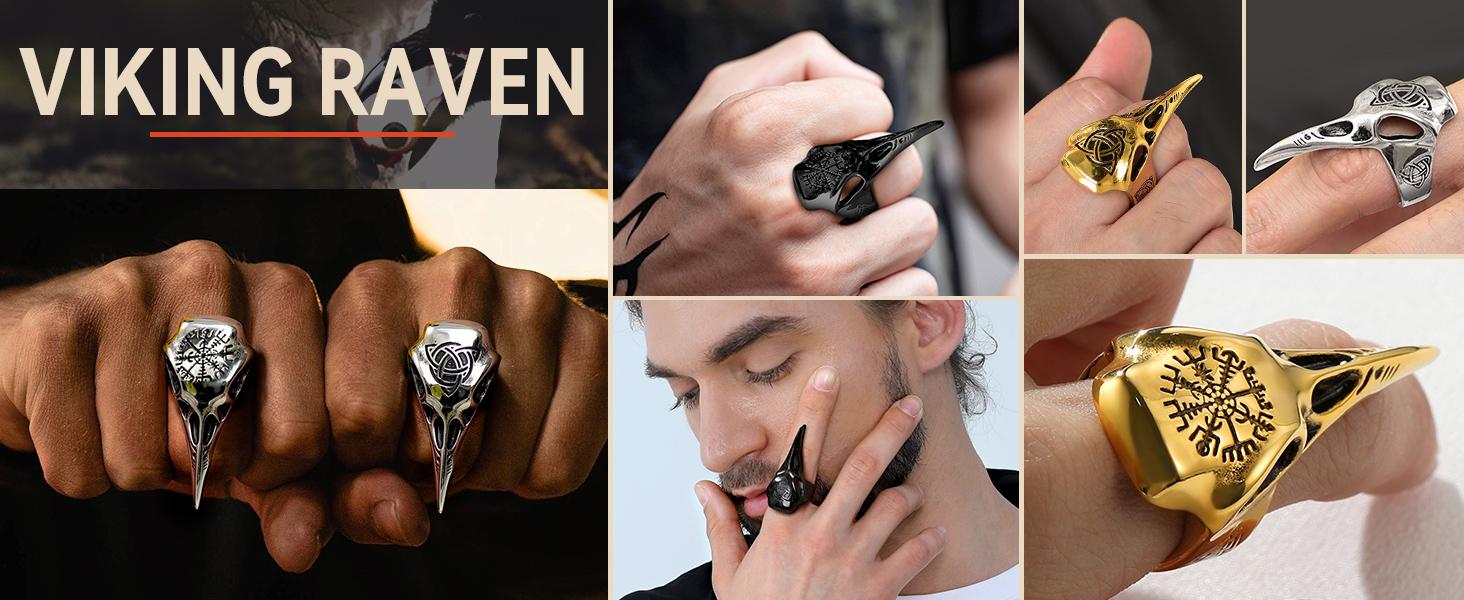 FaithHeart See No Evil, Hear No Evil, Speak No Evil Skulls Ring Stainless Steel