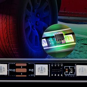 Nilight 4Pcs Car Underglow Neon Accent Strip Lights 256 LEDs RGB Multi Color DIY Sound Active Function Music Mode with APP Control and Remote Control Underbody Light Strips Underlight Ambient Lighting