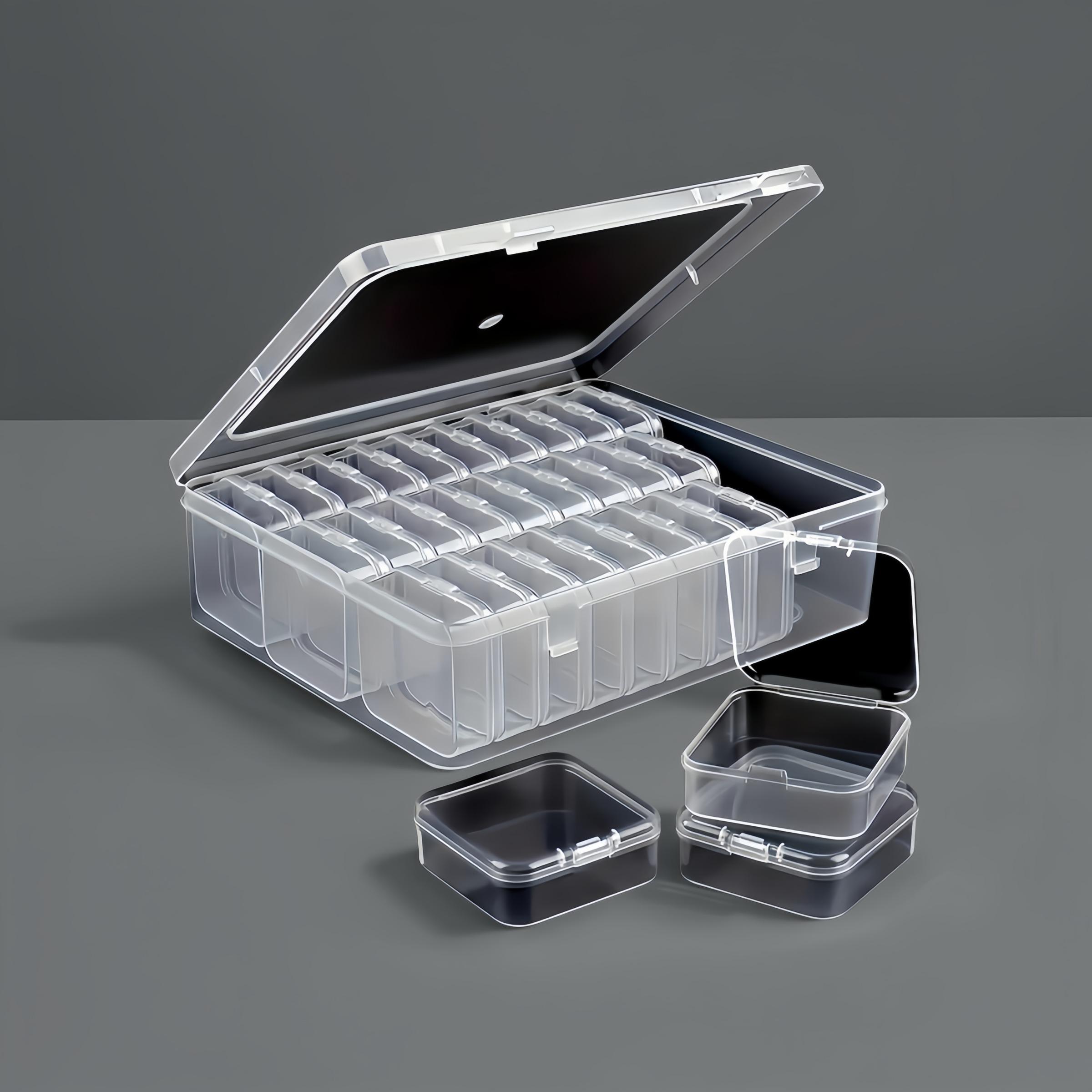 Qlastic Transparent Storage Box Set - Stackable Organizer for Jewelry, Beads, Rings & DIY Crafts | TikTok-Viral #OrganizationHack, Christmas Gift Wrapping Station, NYE Party Supply Keeper, Back-to-School Craft Storage - Portable Hardware & Accessories Con