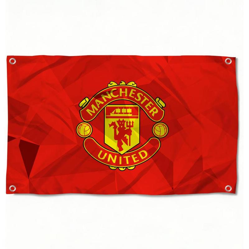 Famous Team M-Manchester U-United Flags European Minimalist Banner - High-Density Premium Knit Fabric | Fade-Resistant Vivid Colors | Lightweight & Durable Polyester Flag for Home Garden, Shop, & Events | Easy to Hang