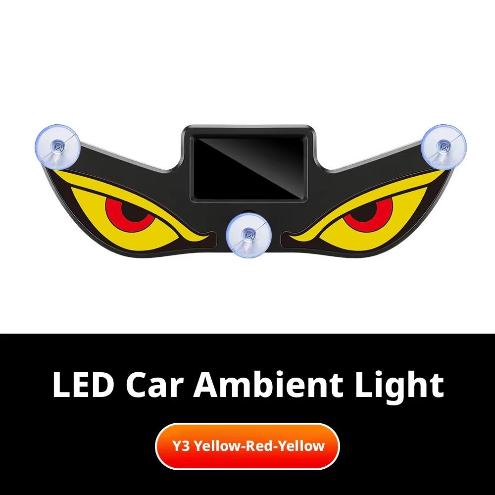 Car-mounted solar monster eye LED warning light triangle window wireless decoration rear window ambient light premium feel Car Interior Accessory