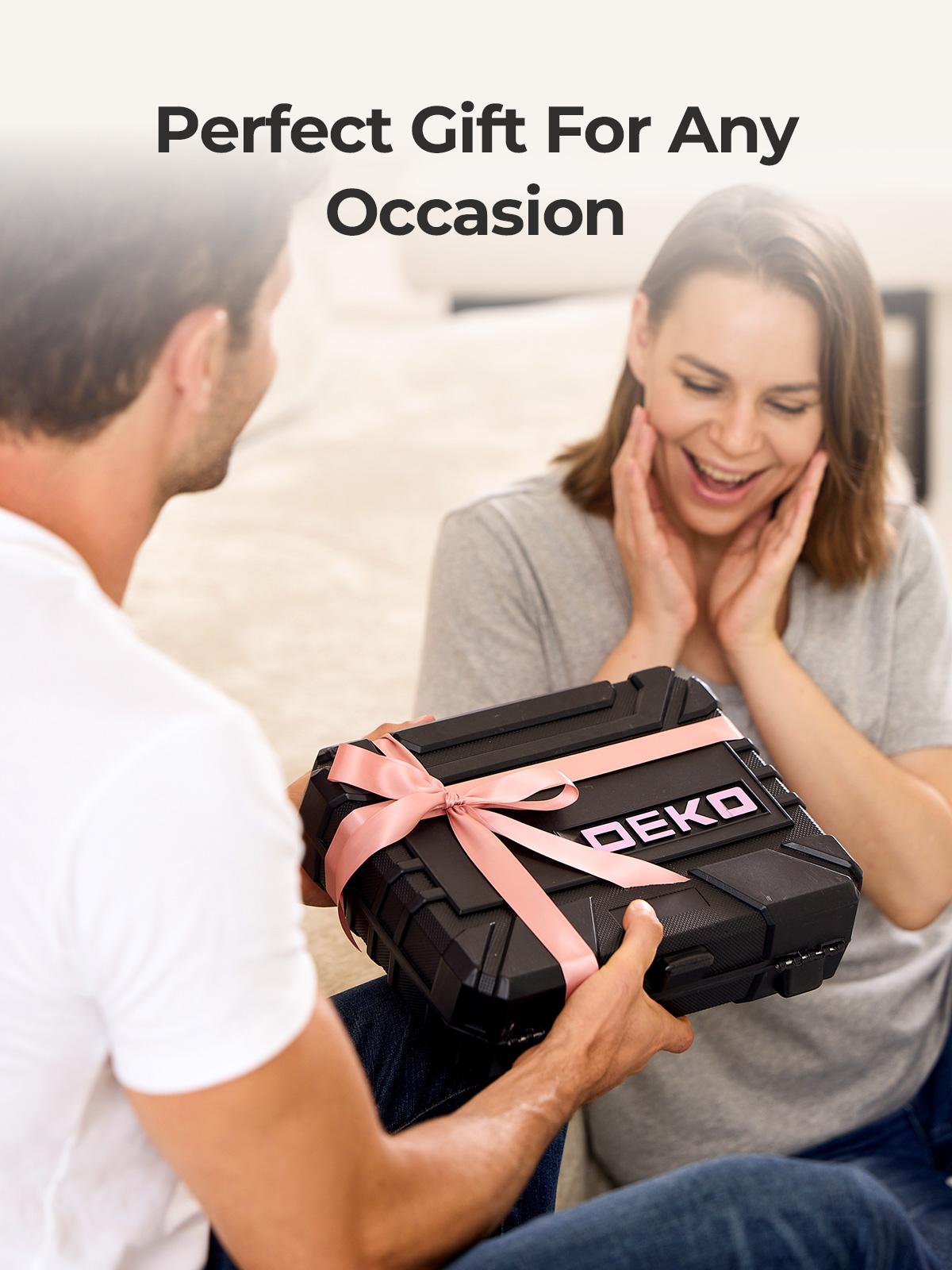 DEKO 8V Rechargeable Cordless Drill Driver Set – 126-Piece Home Tool Kit with Storage Case, DIY Power Tools for Fence Work & Furniture Assembly, Fathers Day Gift Ideas for Dad,father'sdaygifts DEKO 8V Rechargeable Cordless Drill Driver Set – 126-Piece Home Tool Kit with Storage Case, DIY Power Tools for Fence Work & Furniture Assembly, Fathers Day Gift Ideas for Dad,father'sdaygifts