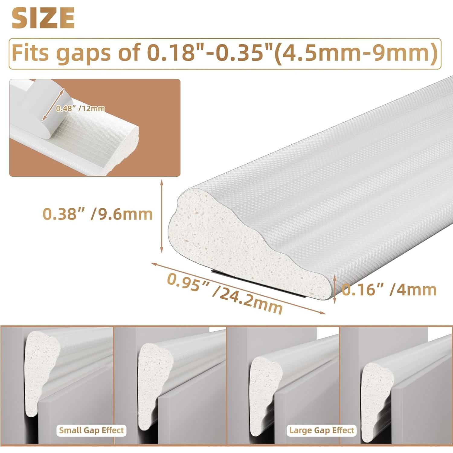 118" Wedge-Shape Window Weather Stripping Door Seal Strip,Soundproofing Frame Winter Insulation Tape for Exterior Front Door,Noise Cancelling Window Inserts,Door Gap Filler Light Blocker,White 118" Wedge-Shape Window Weather Stripping Door Seal Strip,Soundproofing Frame Winter Insulation Tape for Exterior Front Door,Noise Cancelling Window Inserts,Door Gap Filler Light Blocker,White