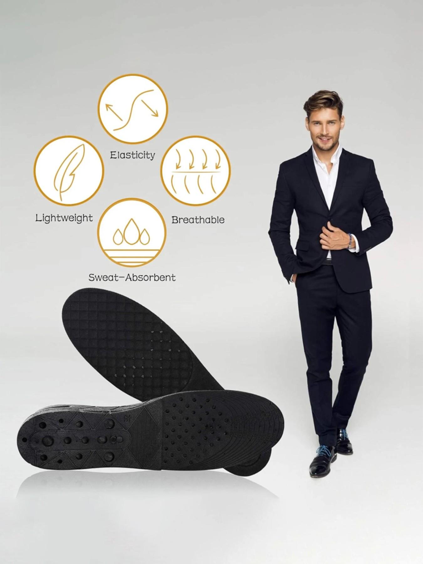 1 Pair Adjustable Height Lift Insoles | 4-Layer Air Cushion Shoe Inserts for Men Women Unisex Design Shock Absorbing Elevator Insoles for Daily Work