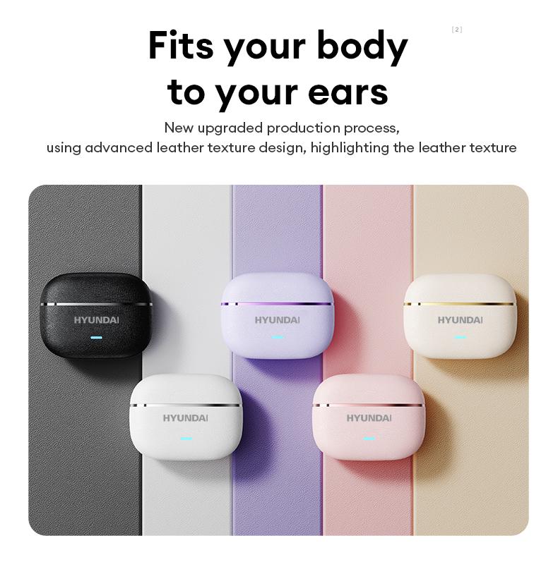 HYUNDAI C03 Clip-On Wireless Headphones with DT6.0 Pulse Directional Technology, 360° ACS Panoramic Sound, IPX5 Waterproof Audio Earbuds for Music & Phone Calls, Comfortable for Sports & Workouts