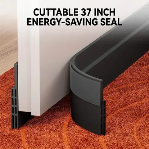 Yitap Universal Door Bottom Draft Stopper 37 Inch Long Silicone Material Cuttable Energy Saving Noise Reduction Dustproof Sealing Door Hardware Under Door Seal Under the Door Draft Blocker