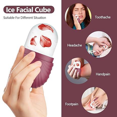 Face ice roller, silicone ice roller, face and eye cube ice roller, eliminate eye bags, reduce migraines, reusable massage silicone ice mold, shrink pores, anti-wrinkle reduce puffiness, improve skin,Christmas gifts, New Year gifts, Black Friday