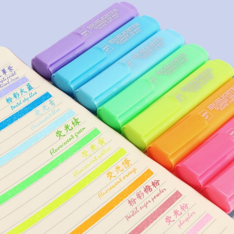 Stable Leopard Pattern Light Highlighter Set, Smooth Gliding Ink, Ideal for Students & Professionals, Long-Lasting Color Notes