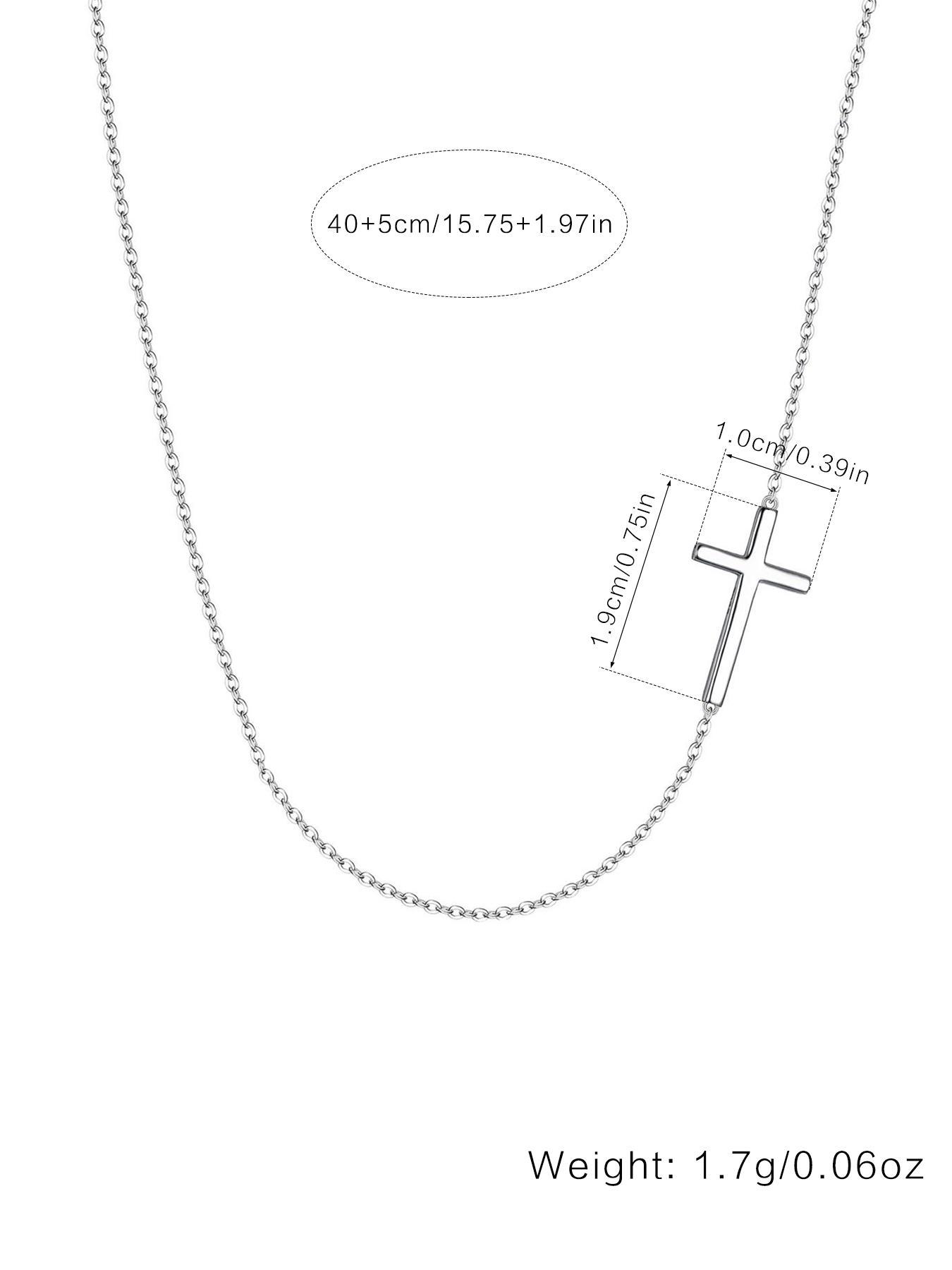 925 Sterling Silver Dainty Cross Pendant Necklace for Women & Girls, Fashion Jewelry for Party, Daily Clothing Decor, Trendy All-match & Exquisite Jewelry for Birthday Gift