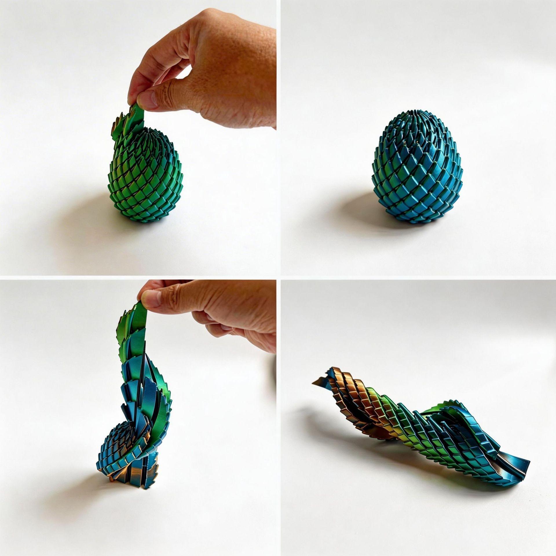 3D Printed Twist Egg, Pla Eco-Friendly Material, High Aesthetic Stress Relief Toy, Bendable and Transformable, Anxiety Relief, Gift for All Ages, Large Size, Multiple Colors Available