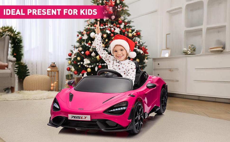 2026 Kids Ride On Car Licensed McLaren765LT, 12V Battery Powered Electric Vehicle, w/Parent Remote Control, LED Lights, MP3 Player, Smooth Start, 3 Speeds Driving Entertainment Experience Fun Safety