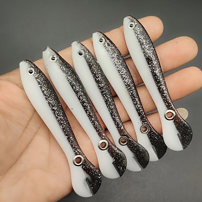 7cm/10cm 5pcs Mud Loach Bionic False Bait Roadside Throwing Tail Fish Soft Bait Freshwater Pufferfish Bass Black Fish Catfish Soft Insect Soft Fish Bait