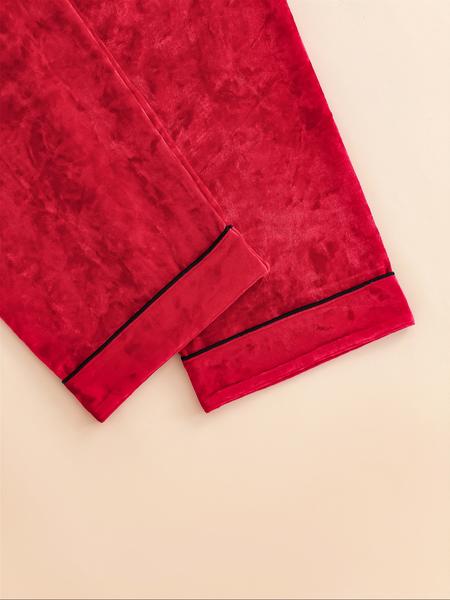 Women's Elegant Winter Pajama Set, Fitted Long Sleeve Button-Up Top & Warm Pants, Comfortable Loungewear for Cold Weather