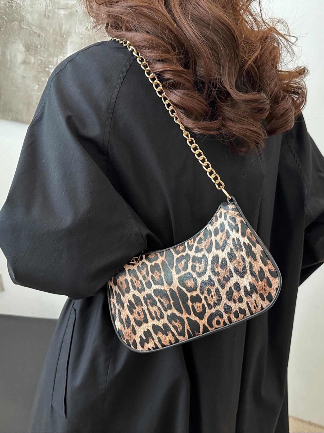 Women's Fashionable Leopard Pattern Crossbody Bag, Casual Versatile Hobo Shoulder Bag for Work & Daily Used, Trendy All-match Commuter Bag