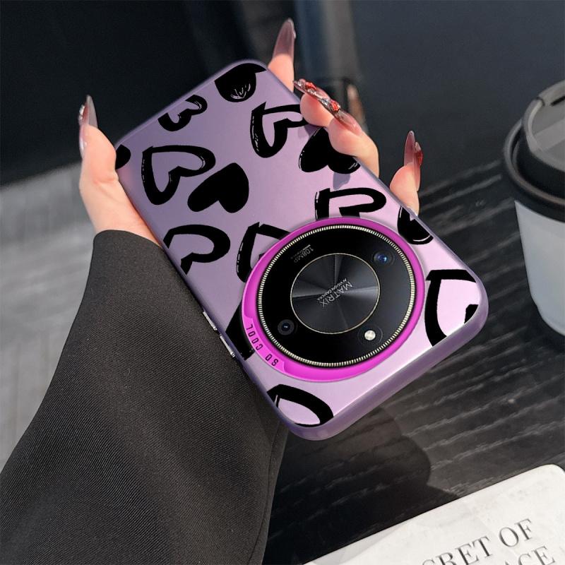 chaotic heart, purple phone case, suitable for Honor phone cases, suitable for Honor 600 Lite, 400, 200, Magic 8 Lite, 7, 6, 5, X9, X8, X7, X6 4G, 5G, Pro, Lite, Smart series and various models of phone cases, cool, internet celebrity style