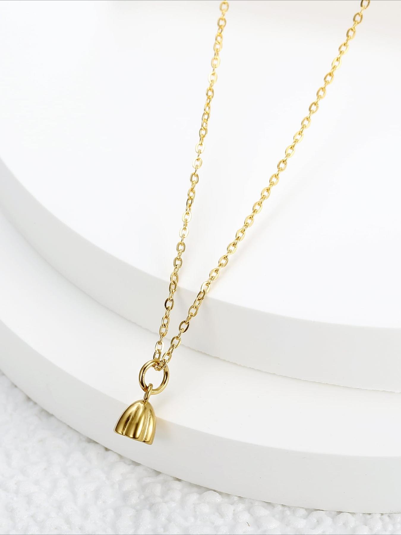 Fashionable Lotus Pendant Necklace, Elegant and Simple Stainless Steel Accessories, Versatile for Daily Use