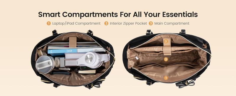 LOVEVOOK Lunch Tote Bag for Women,15.6 Inch&17.3 Inch Large Capacity Work Bag with Laptop Compartment, Teacher Tote Bag with Zipper, Handbag Insulated Bag Leakproof for Nurse, Office, College,TikTokShopStockUp